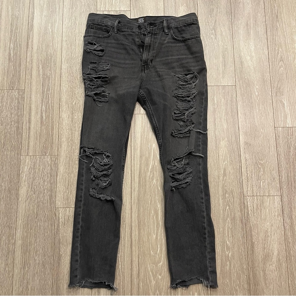 Grey Ripped Skinny Jeans
